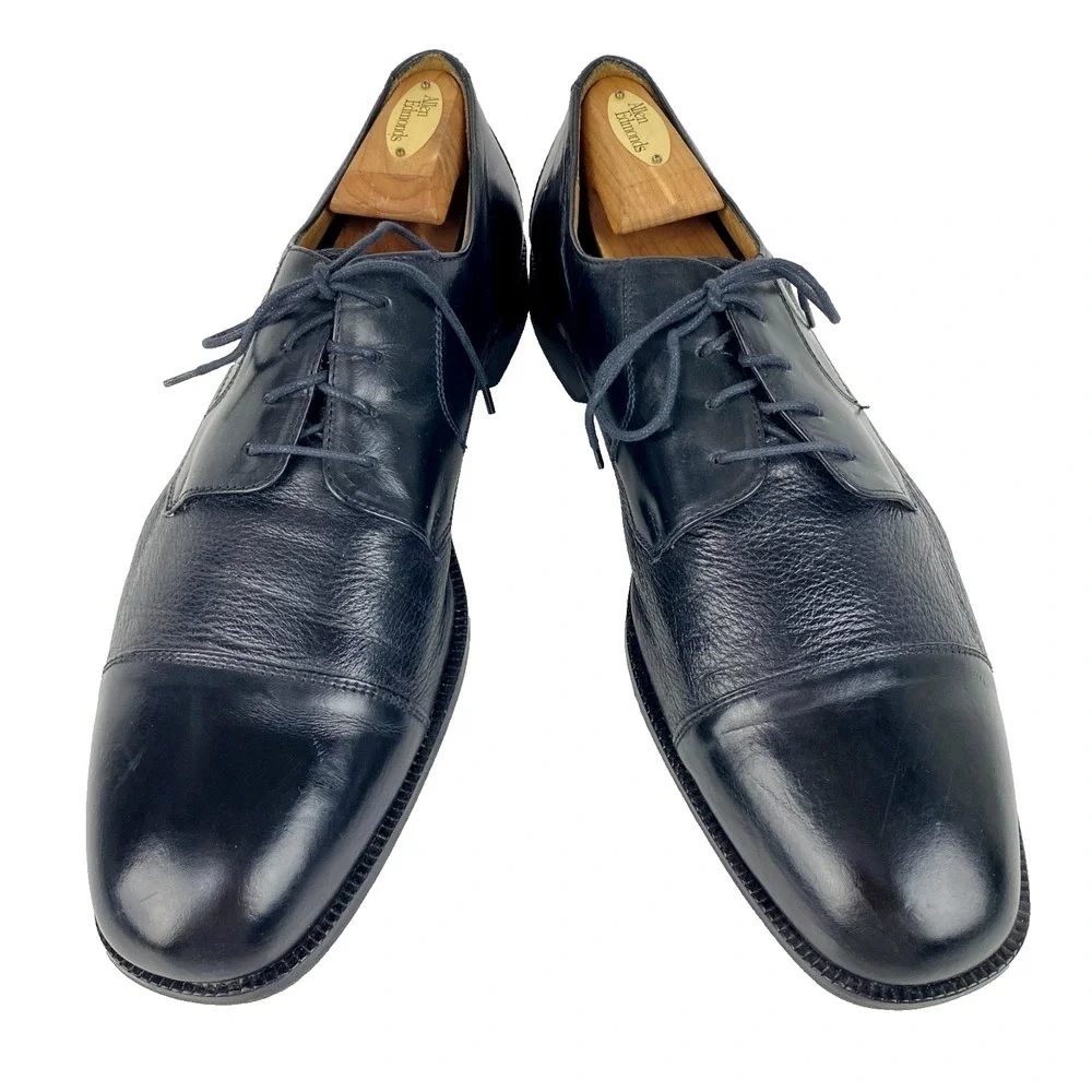 Pronto Uomo Leather Oxfords Mens 13 M Black Flexible Cap Toe Comfort All Leather